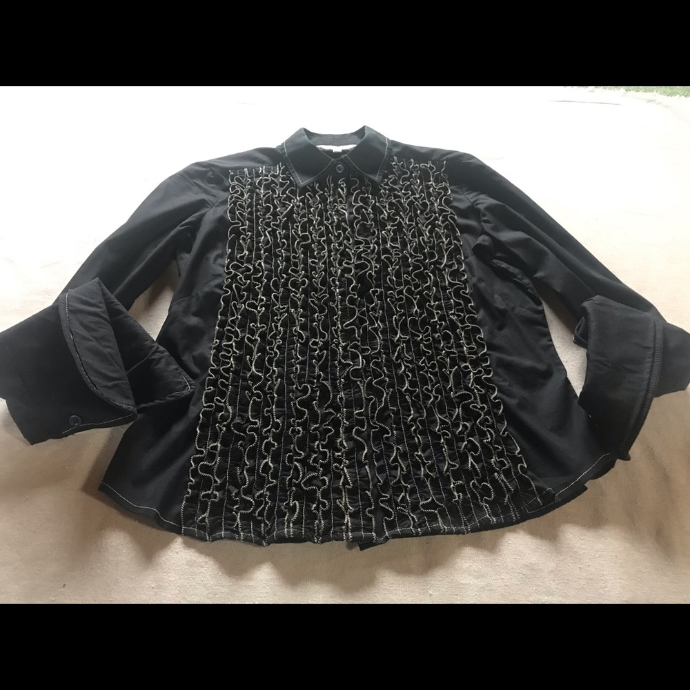Max Studio Women’s Ruffled Dress Shirt Medium